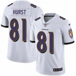 Youth Nike Baltimore Ravens 81 Hayden Hurst White Vapor Untouchable Limited Player NFL Jersey