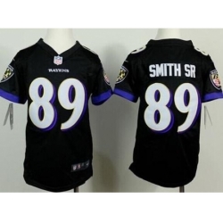Youth Nike Baltimore Ravens #89 Steve Smith Sr Black Stitched NFL Elite Jersey