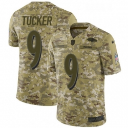Youth Nike Baltimore Ravens 9 Justin Tucker Limited Camo 2018 Salute to Service NFL Jersey