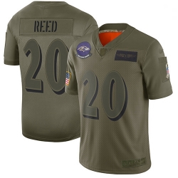 Youth Ravens 20 Ed Reed Camo Stitched Football Limited 2019 Salute to Service Jersey