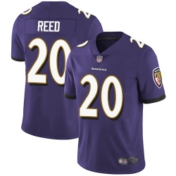 Youth Ravens 20 Ed Reed Purple Team Color Stitched Football Vapor Untouchable Limited Jersey