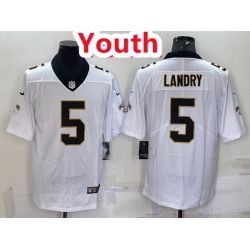 Youth Saints 5 Jarvis Landry White Jersey
