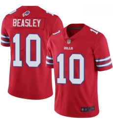Bills 10 Cole Beasley Red Men Stitched Football Limited Rush Jersey