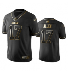 Bills 17 Josh Allen Black Men Stitched Football Limited Golden Edition Jersey