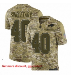 Bills 40 Devin Singletary Camo Men Stitched Football Limited 2018 Salute To Service Jersey