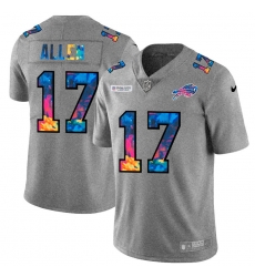 Buffalo Bills 17 Josh Allen Men Nike Multi Color 2020 NFL Crucial Catch NFL Jersey Greyheather