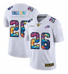 Buffalo Bills 26 Devin Singletary Men White Nike Multi Color 2020 NFL Crucial Catch Limited NFL Jersey