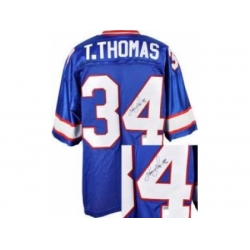 Buffalo Bills 34 Thurman Thomas Throwback M&N Signed NFL Jerseys