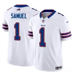 Men Buffalo Bills 1 Curtis Samuel White 2023 F U S E  Vapor Untouchable Limited Stitched Football Jersey