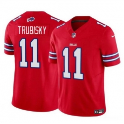 Men Buffalo Bills 11 Mitch Trubisky Red 2023 F U S E  Vapor Untouchable Limited Stitched Football Jersey