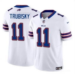 Men Buffalo Bills 11 Mitch Trubisky White 2023 F U S E  Vapor Untouchable Limited Stitched Football Jersey