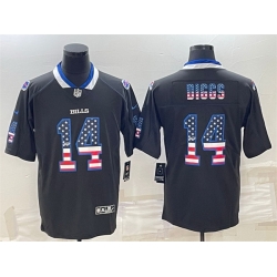 Men Buffalo Bills 14 Stefon Diggs Black 2018 USA Flag Fashion Limited Stitched Jersey