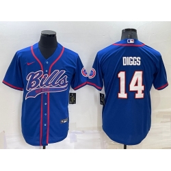 Men Buffalo Bills 14 Stefon Diggs Royal Cool Base Stitched Baseball Jersey