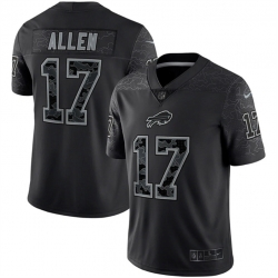 Men Buffalo Bills 17 Josh Allen Black Reflective Limited Stitched Football Jersey