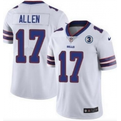 Men Buffalo Bills 17 Josh Allen White With NO 3 Patch Vapor Untouchable Limited Stitched NFL Jersey