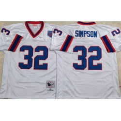 Men Buffalo Bills 32 SIMPSON White Stitched jersey