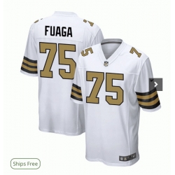 Men New Orleans 75 Taliese Fuaga Saints White Color Rush Limited Stitched Football Jersey
