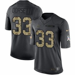 Men Nike Cowboys #33 Tony Dorsett Black Stitched NFL Limited 2016 Salute to Service Jersey