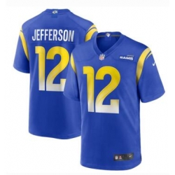 Men Nike Rams 12 Van Jefferson Royal Blue Alternate Stitched NFL Vapor Untouchable Limited Jersey