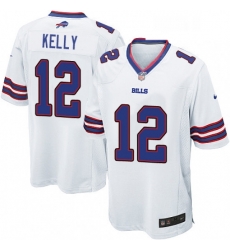 Mens Nike Buffalo Bills 12 Jim Kelly Game White NFL Jersey