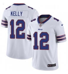Mens Nike Buffalo Bills 12 Jim Kelly White Vapor Untouchable Limited Player NFL Jersey