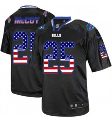Mens Nike Buffalo Bills 25 LeSean McCoy Elite Black USA Flag Fashion NFL Jersey