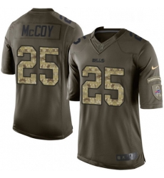 Mens Nike Buffalo Bills 25 LeSean McCoy Limited Green Salute to Service NFL Jersey