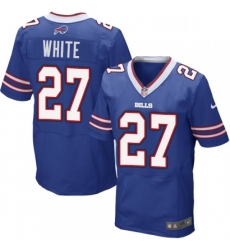 Mens Nike Buffalo Bills 27 TreDavious White Elite Royal Blue Team Color NFL Jersey