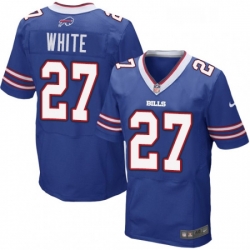 Mens Nike Buffalo Bills 27 TreDavious White Elite Royal Blue Team Color NFL Jersey