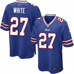 Mens Nike Buffalo Bills 27 TreDavious White Game Royal Blue Team Color NFL Jersey