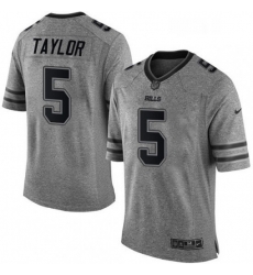 Mens Nike Buffalo Bills 5 Tyrod Taylor Limited Gray Gridiron NFL Jersey