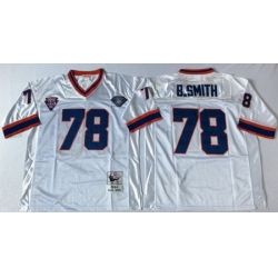 Mitchell&Ness Bills 78 Bruce Smith White Throwback Stitched NFL Jersey