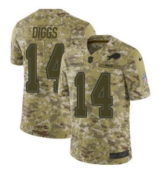 Nike Bills 14 Stefon Diggs Camo Men Stitched NFL Limited 2018 Salute To Service Jersey