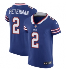Nike Bills #2 Nathan Peterman Royal Blue Team Color Mens Stitched NFL Vapor Untouchable Elite Jersey
