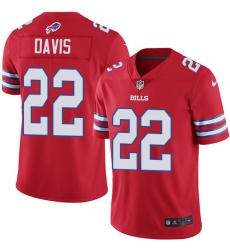 Nike Bills #22 Vontae Davis Red Mens Stitched NFL Limited Rush Jersey