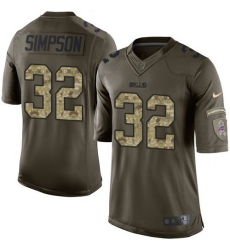 Nike Bills #32 O  J  Simpson Green Mens Stitched NFL Limited Salute To Service Jersey