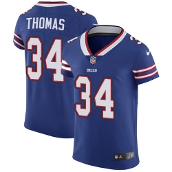 Nike Bills #34 Thurman Thomas Royal Blue Team Color Mens Stitched NFL Vapor Untouchable Elite Jersey