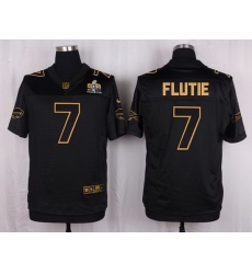 Nike Bills #7 Doug Flutie Black Mens Stitched NFL Elite Pro Line Gold Collection Jersey