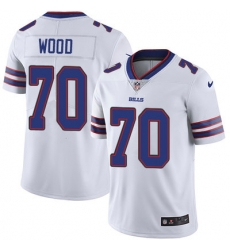 Nike Bills #70 Eric Wood White Mens Stitched NFL Vapor Untouchable Limited Jersey