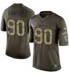 Nike Bills #90 Shaq Lawson Green Mens Stitched NFL Limited Salute To Service Jersey