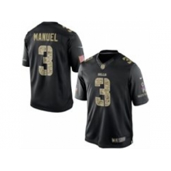Nike Buffalo Bills 3 EJ Manuel Black Limited Salute To Service NFL Jersey