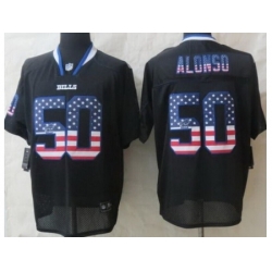 Nike Buffalo Bills 50 Kiko Alonso Black Elite USA Flag Fashion NFL Jersey