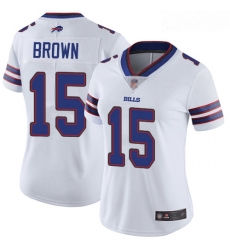Bills #15 John Brown White Women Stitched Football Vapor Untouchable Limited Jersey