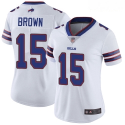 Bills #15 John Brown White Women Stitched Football Vapor Untouchable Limited Jersey