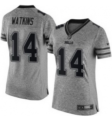 Nike Bills #14 Sammy Watkins Gray Womens Stitched NFL Limited Gridiron Gray Jersey