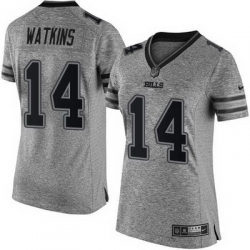 Nike Bills #14 Sammy Watkins Gray Womens Stitched NFL Limited Gridiron Gray Jersey
