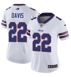Nike Bills #22 Vontae Davis White Womens Stitched NFL Vapor Untouchable Limited Jersey