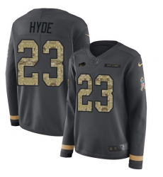 Nike Bills #23 Micah Hyde Anthracite Salute to Service Women Stitched