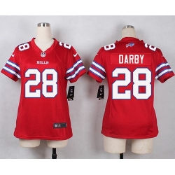 Nike Bills #28 Ronald Darby Red Womens Stitched NFL Limited Rush Jersey