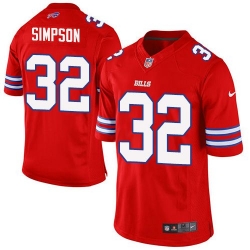 Nike Bills #32 O  J  Simpson Red Womens Stitched NFL Limited Rush Jersey